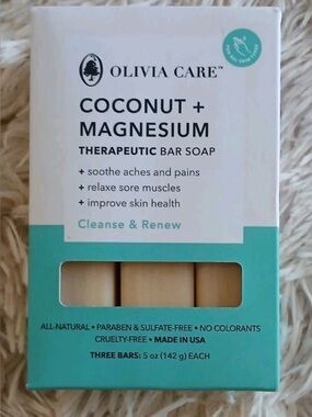 Olivia Care Coconut + Magnesium 3 Bar Soap 1 Pack